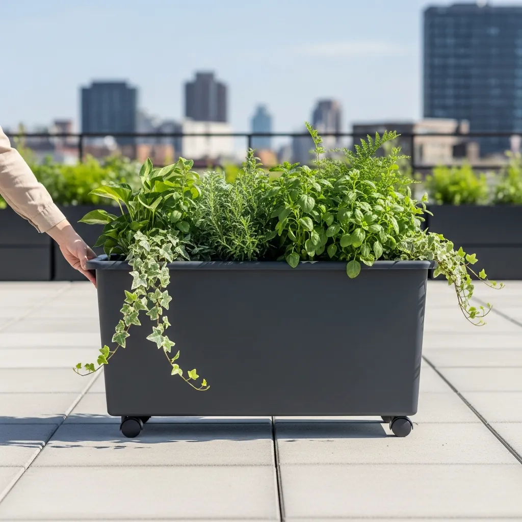 22. Self-Watering Planters with Casters
