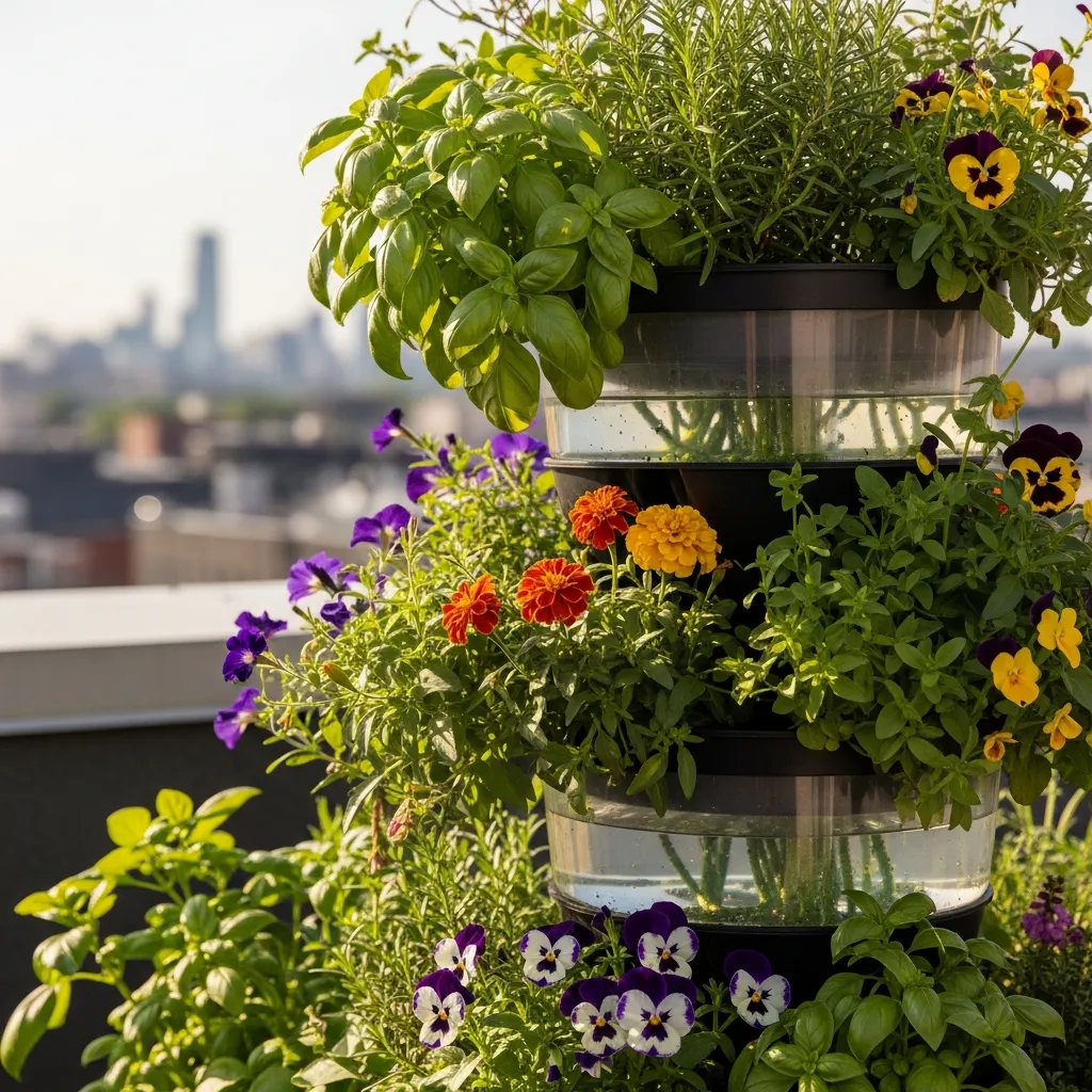 1. Stacked Self-Watering Planters