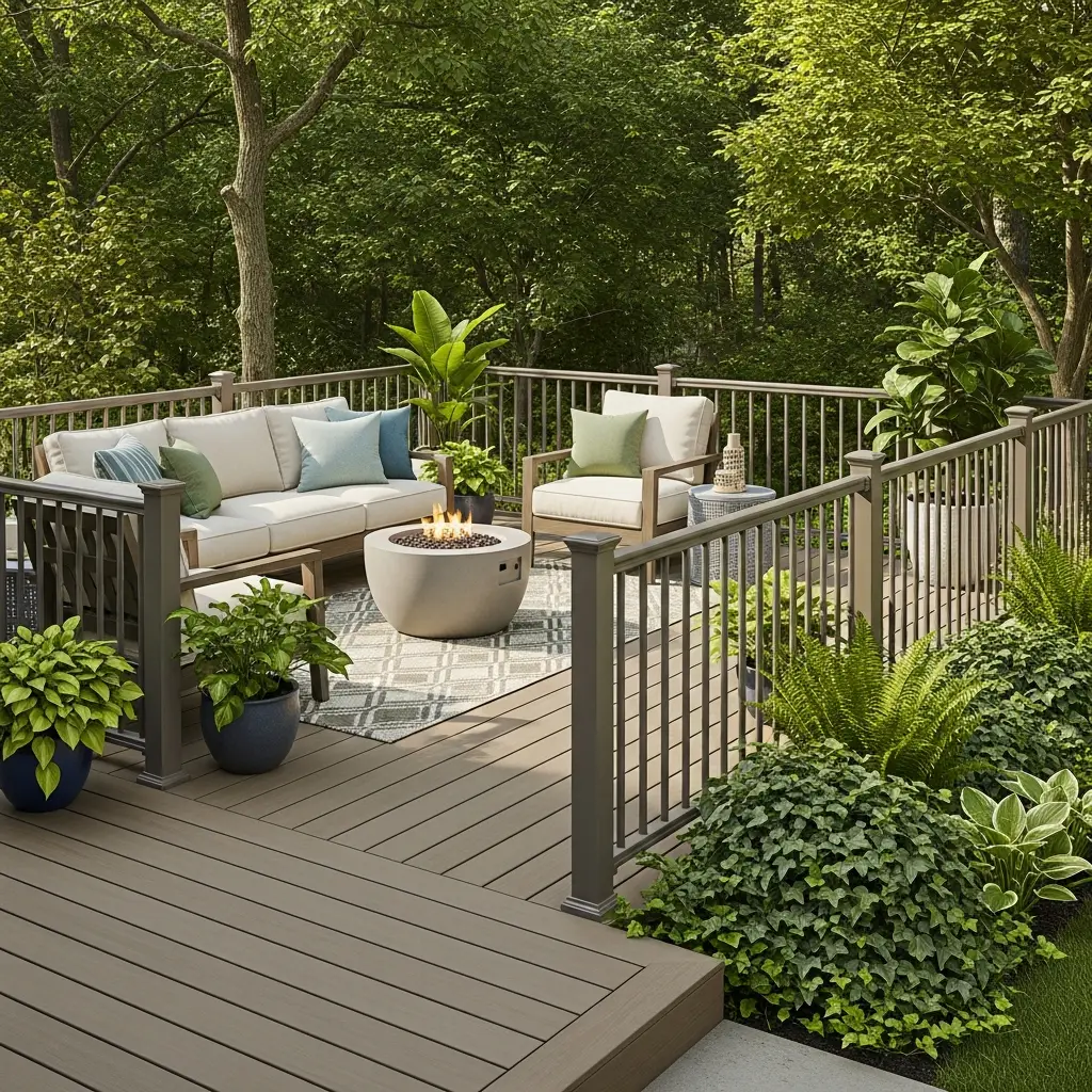 4. Taupe Decking with Charcoal Gray Railings