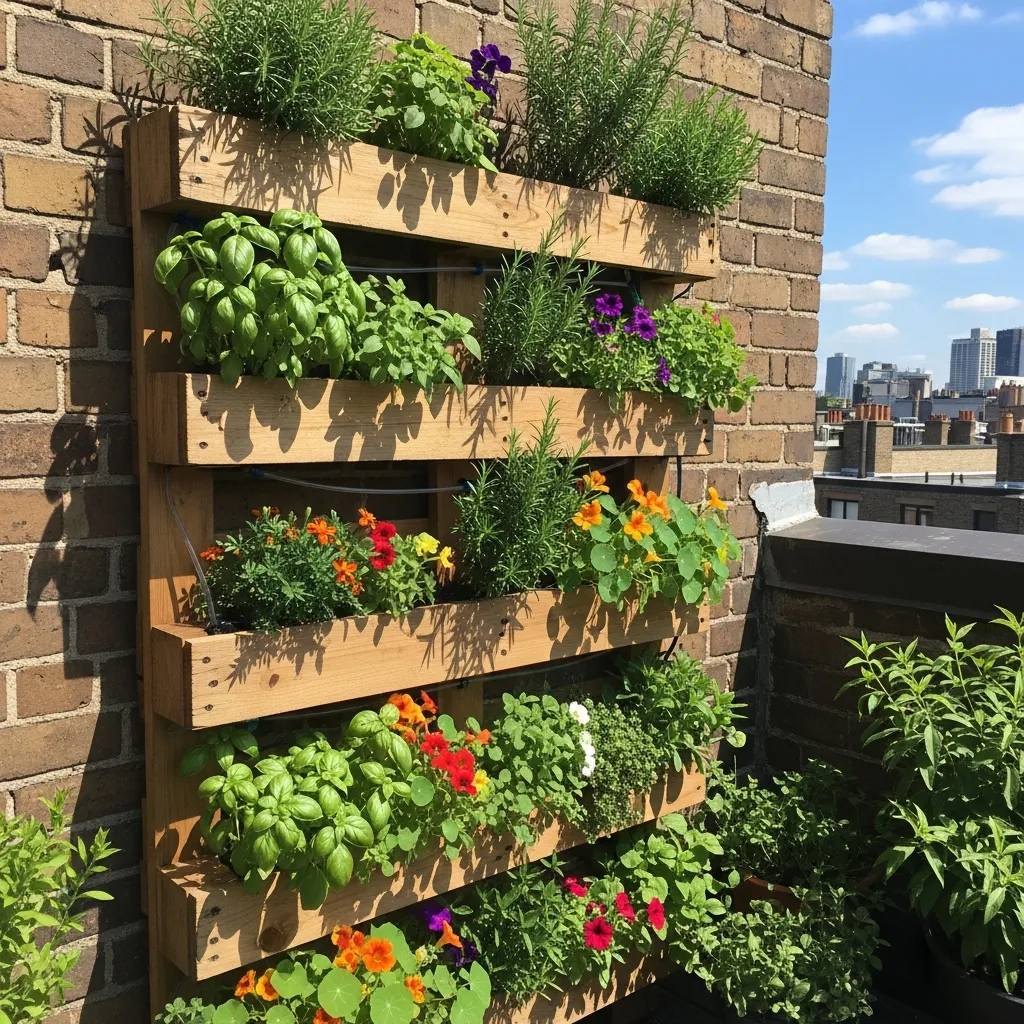 11. Upcycled Pallet Self-Watering Garden