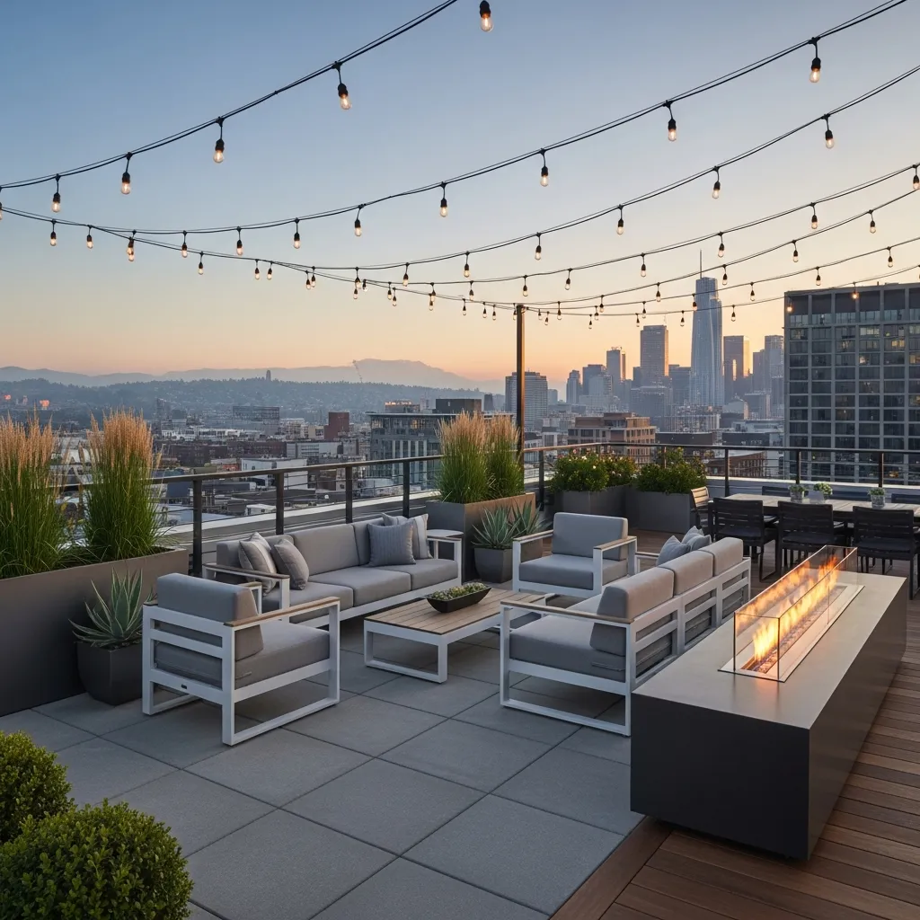 Top 27 Rooftop Deck Before and After Transformations: Inspiring Outdoor Oasis Ideas 24 23. Urban Chic: Sleek Design and City Views