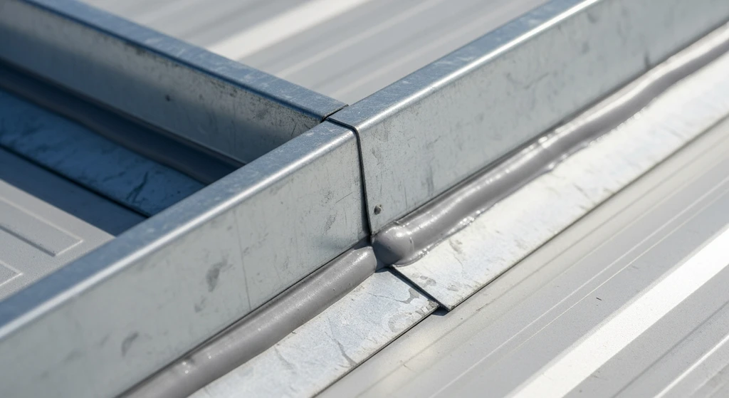 Edge flashing on metal roofing