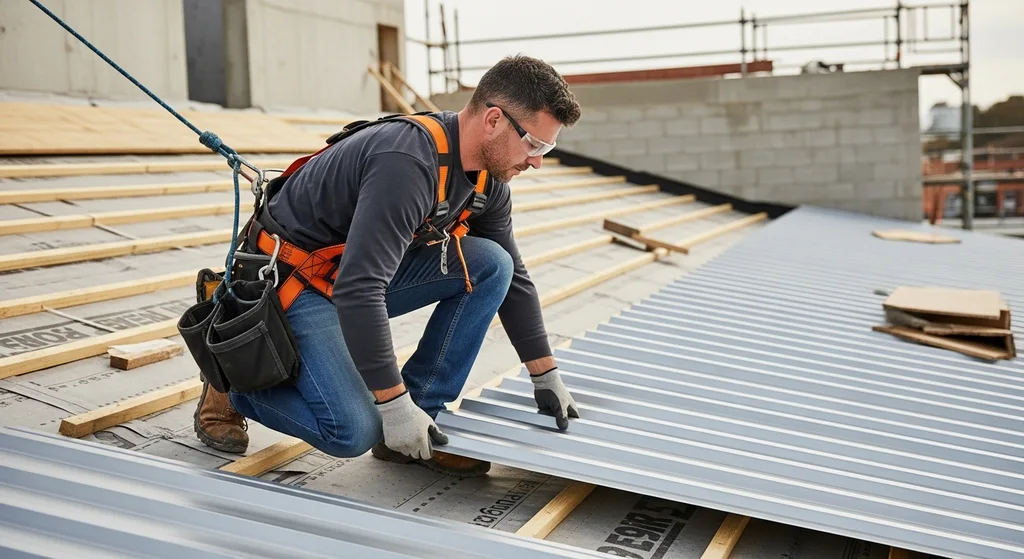Safety gear for steel decking installation