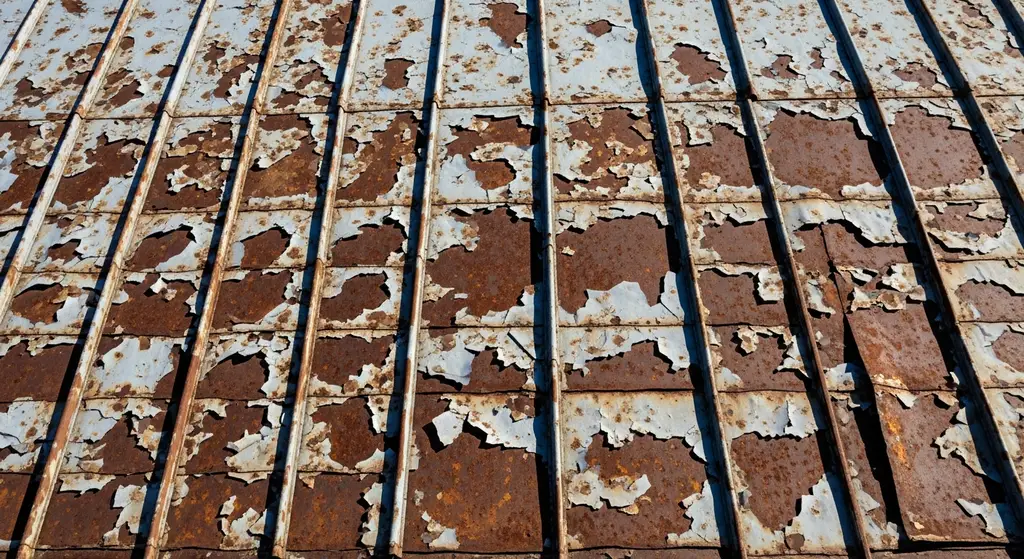 Metal Roof Shingles: Warning Signs & Inspection Tips 4 Damaged metal roof with missing shingles