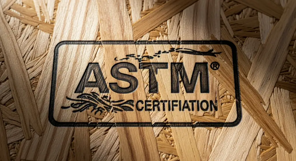 OSB Roof Decking: A Comprehensive Guide for Dallas Homeowners 8 OSB panel showing ASTM stamp