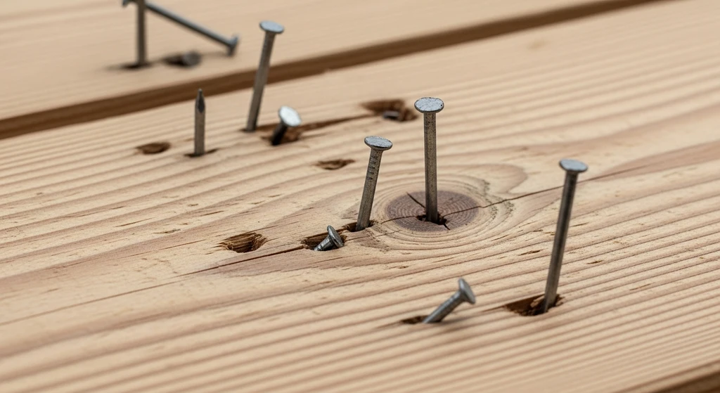 Incorrectly installed roofing nails
