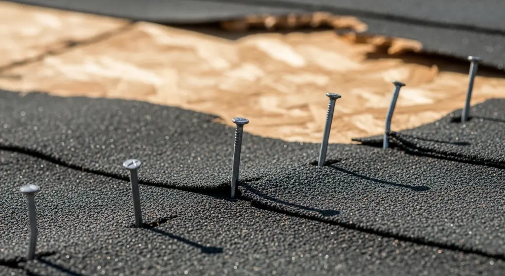 Improperly installed roofing nails