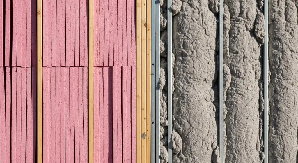 Comparison of fiberglass batts and blown-in cellulose insulation materials