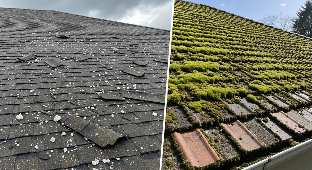 Covered vs excluded roof damage scenarios