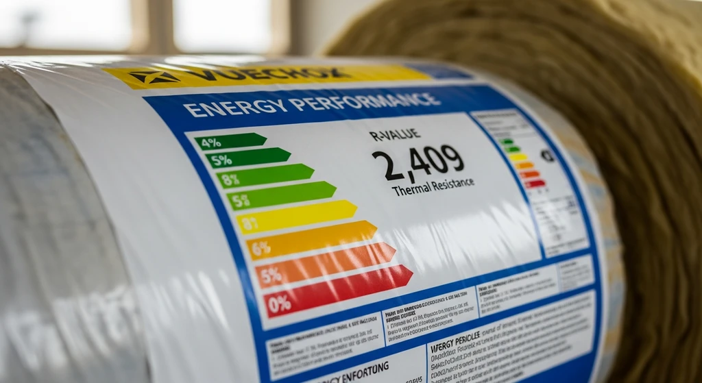 Energy performance label on insulation.