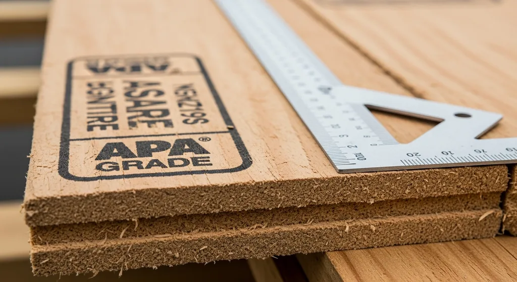 APA grade stamp on roof decking sheet