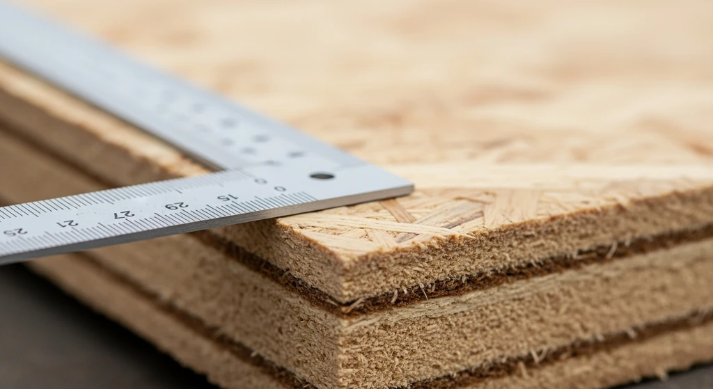 OSB vs Radiant Barrier: Roofing Decking Comparison 3 OSB cross-section with measurement