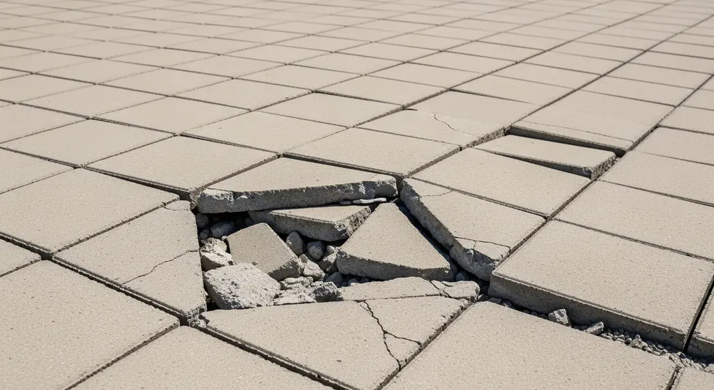Thermal expansion damage on rooftop pavers in hot climate