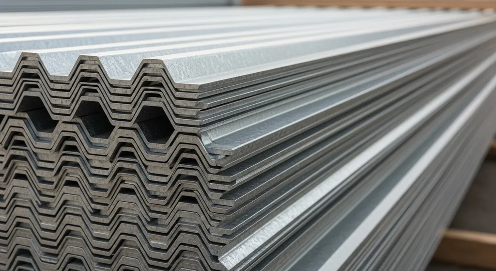 Stack of metal roofing panels