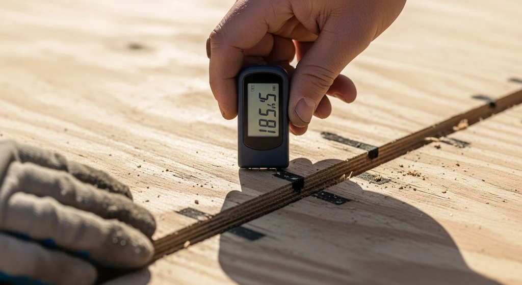 Checking moisture content of roof decking