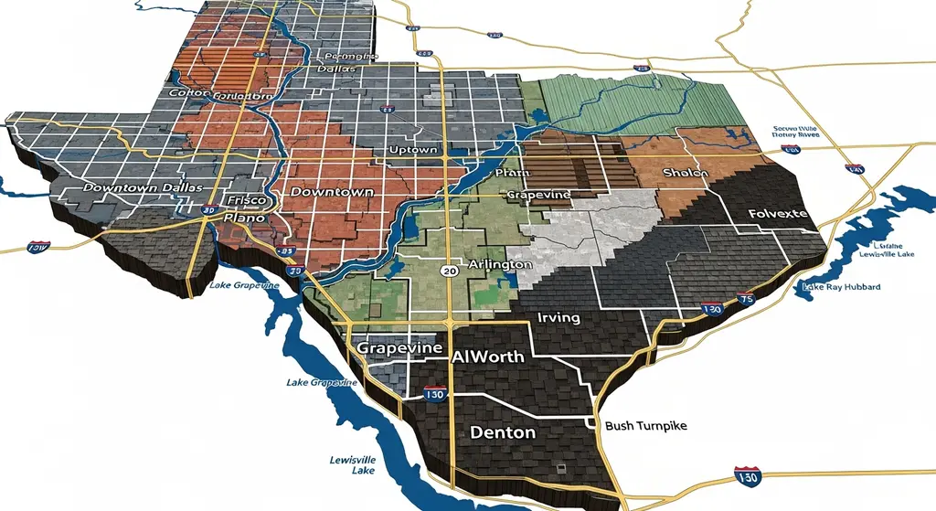 Dallas Fort Worth roofing cost map