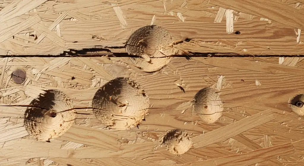 Different Types of Commercial Roof Decking: A Comprehensive Guide 6 Hail damage on roof decking.