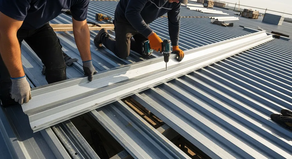 Installing steel roof decking