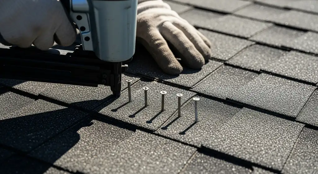 Proper 6-nail pattern for composition shingles