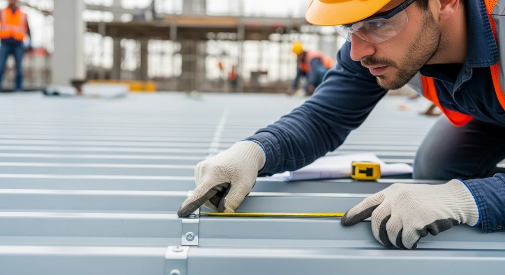 Inspecting steel roof decking