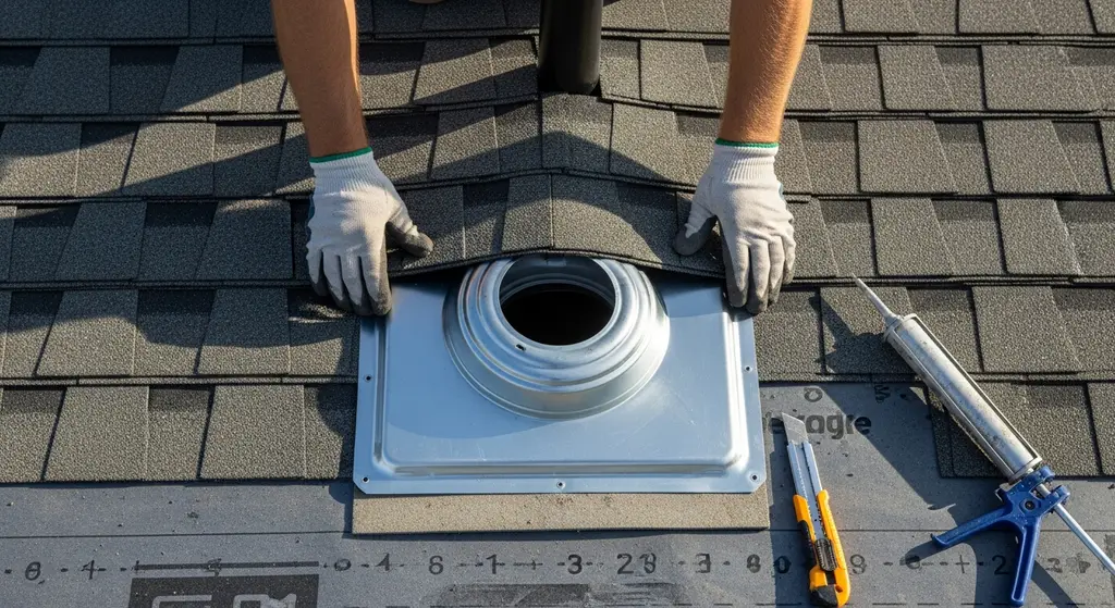 Proper roof boot installation technique