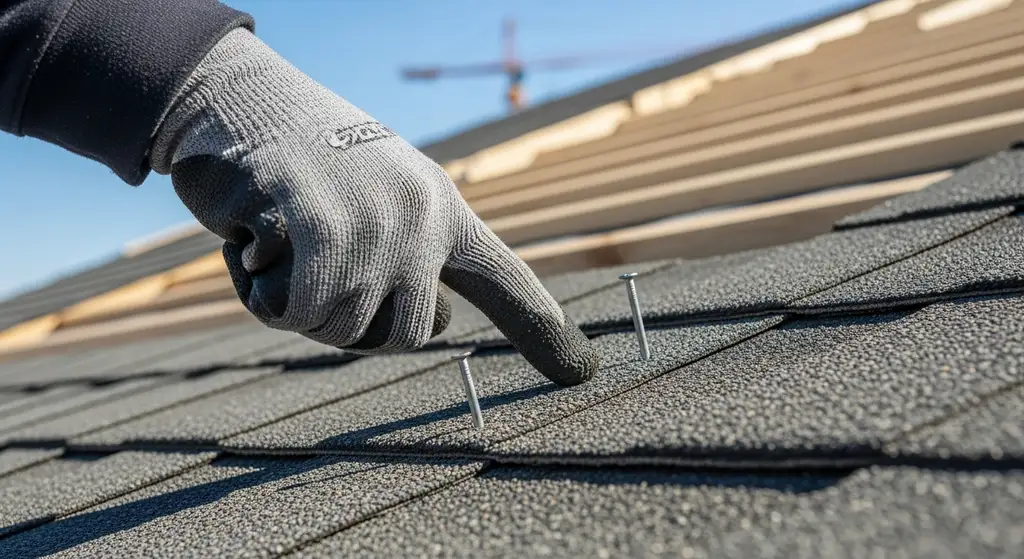Proper nailing pattern on laminate shingle