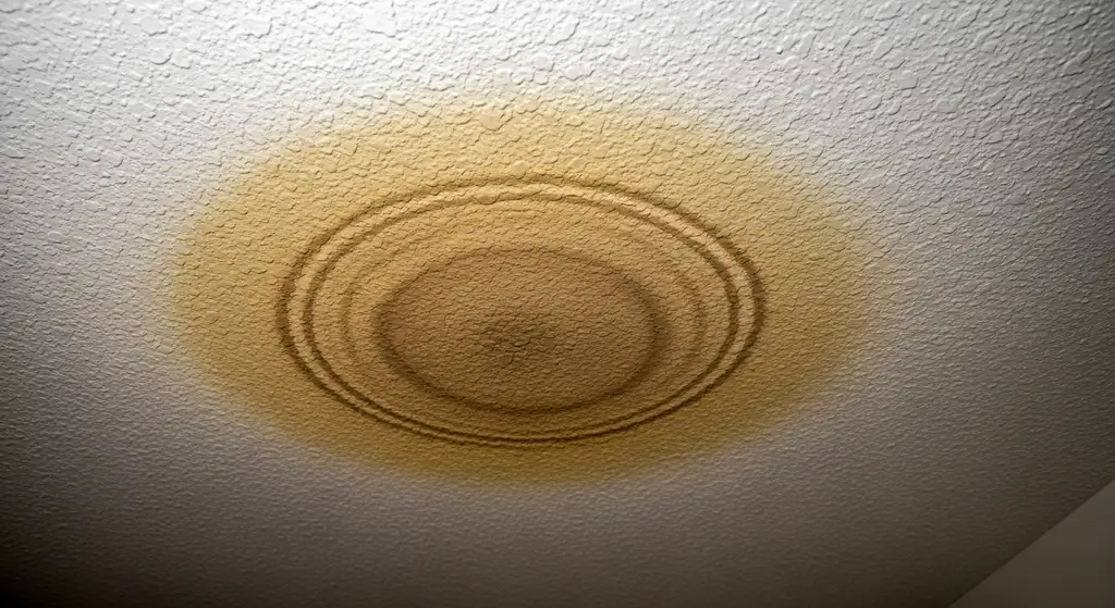 How to Remove Water Stains From Ceiling — Step by Step 2 Water stain on residential ceiling