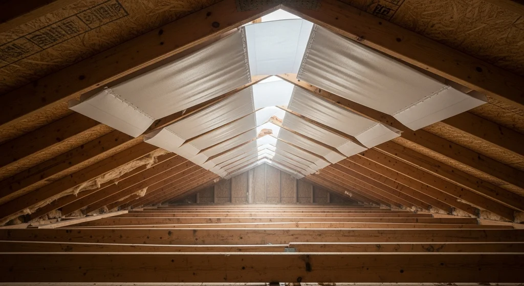 Attic baffles installed for proper intake ventilation