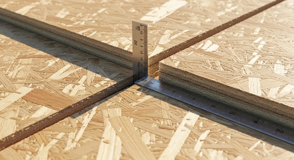 Close-up of 1/8 inch gap in roof decking