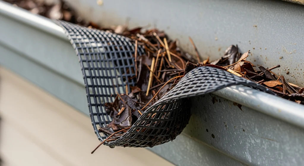 Warped plastic gutter guard failure in heat