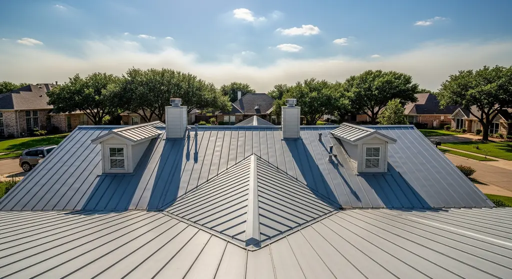 Metal Roof Sealant — How to Choose & Apply It 4 Residential metal roof in Dallas under intense summer sun