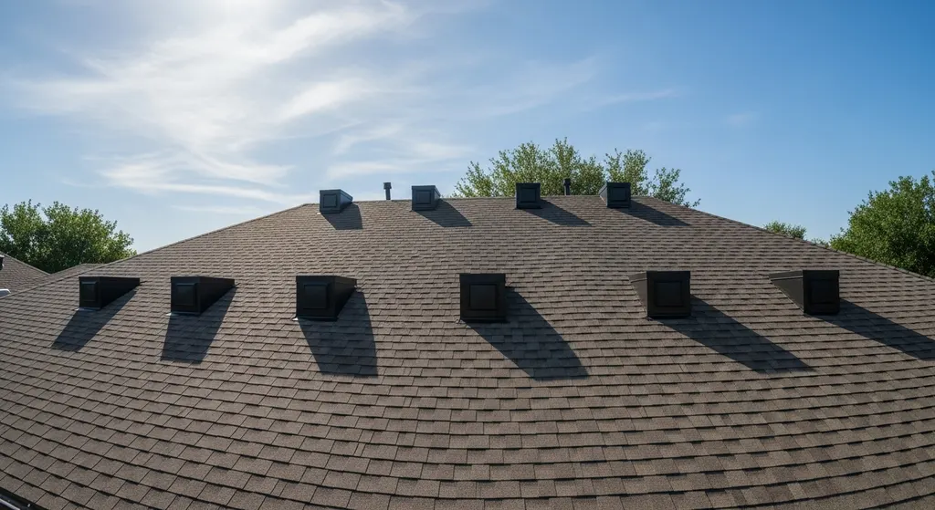 Box vents installed on a residential roof in Dallas
