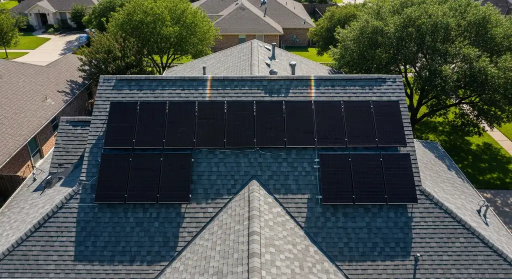 Impact Resistant Shingles — UL 2218 Class 4 Guide 4 Dallas residential roof with IR shingles in summer heat