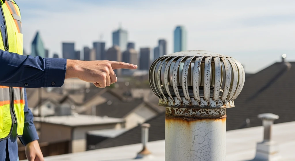 How to Determine Roof Age — Signs & Methods 3 Inspector checking roof flashing for age indicators