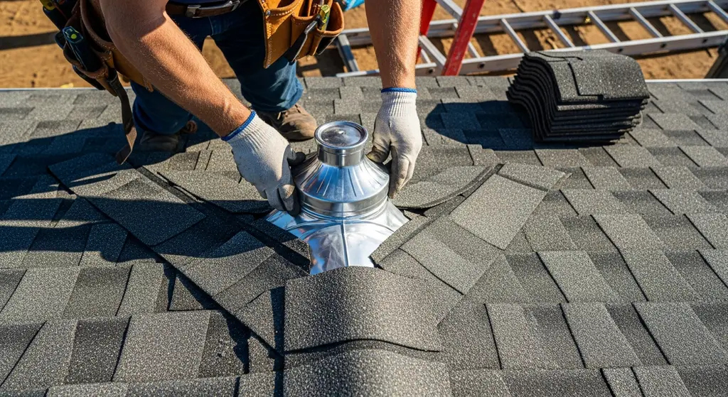 Installing a lead roof vent boot