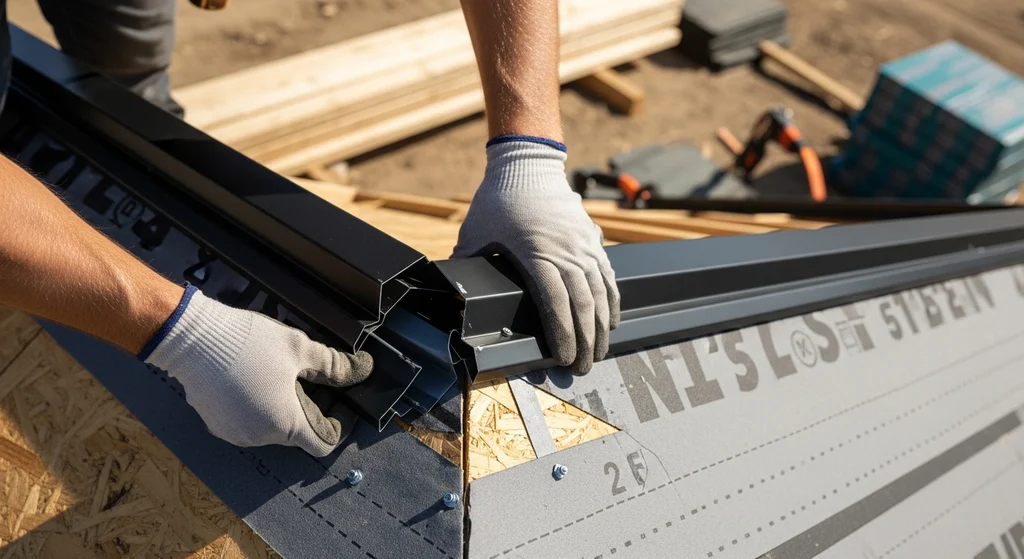 Drip edge installation on roof eave
