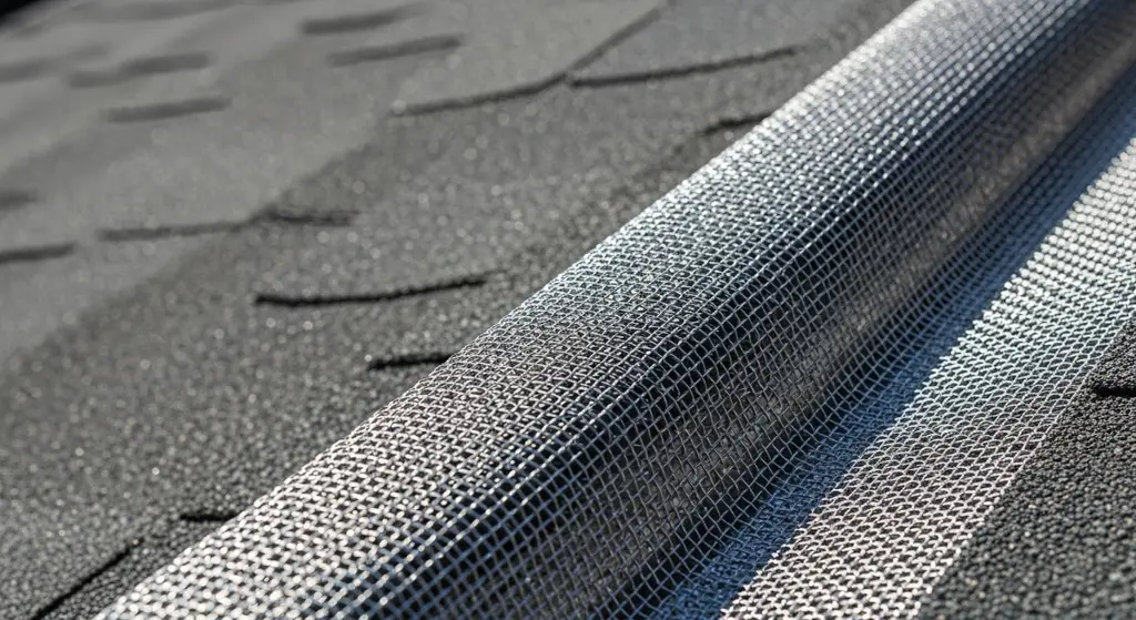 Close-up of micro-mesh gutter guard texture