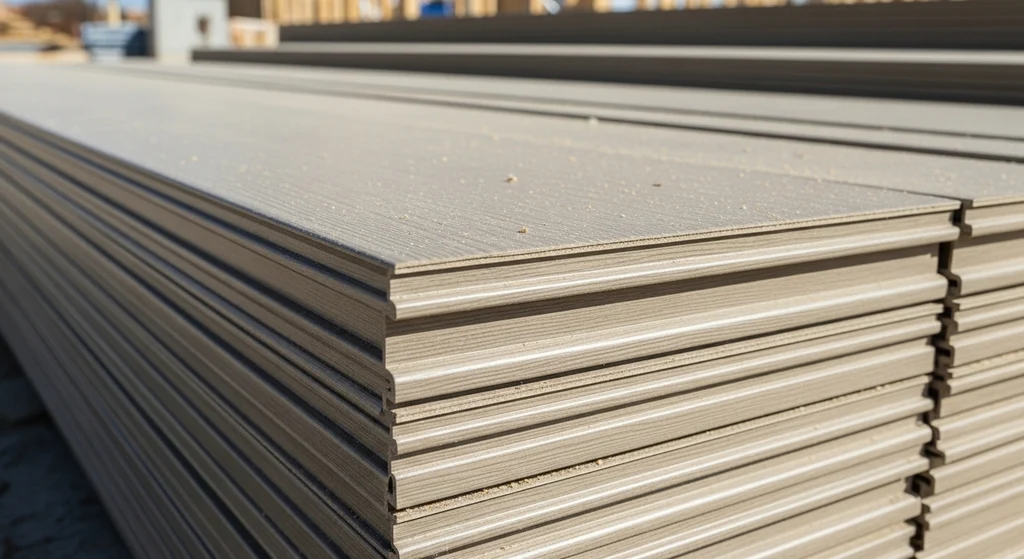Close up of vinyl siding panels showing the profile and material thickness