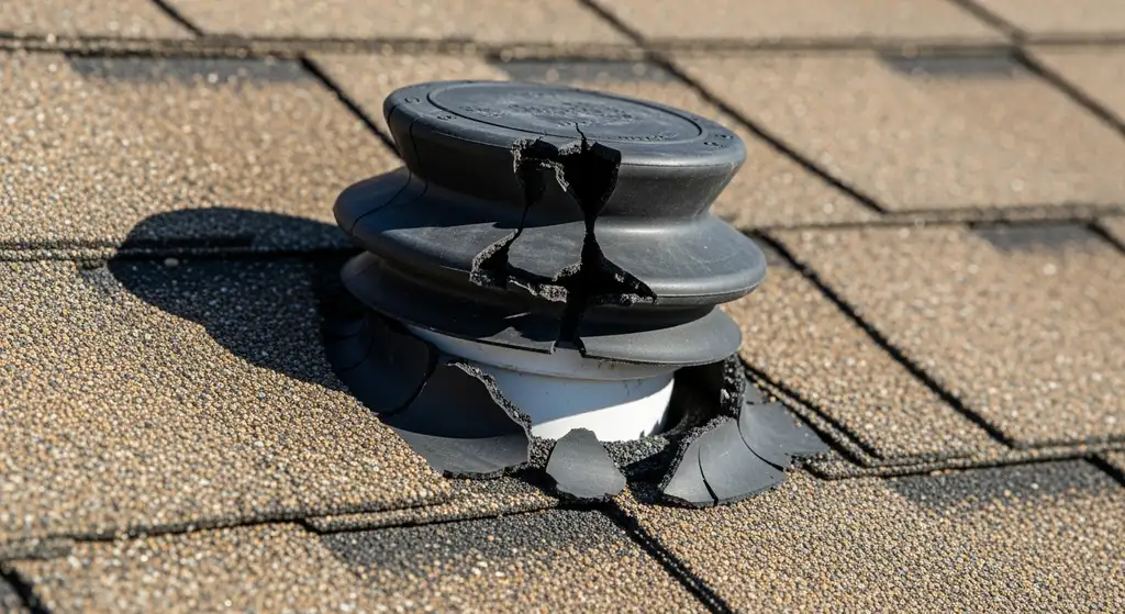 Cracked rubber roof vent boot