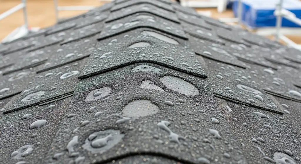 Hail damage on asphalt shingles