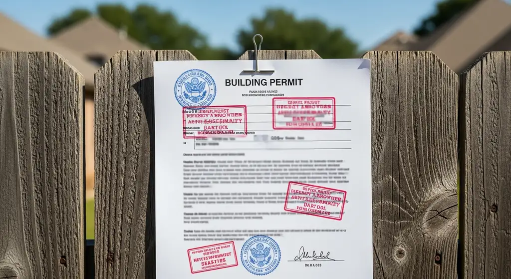 Building permit for a roofing project