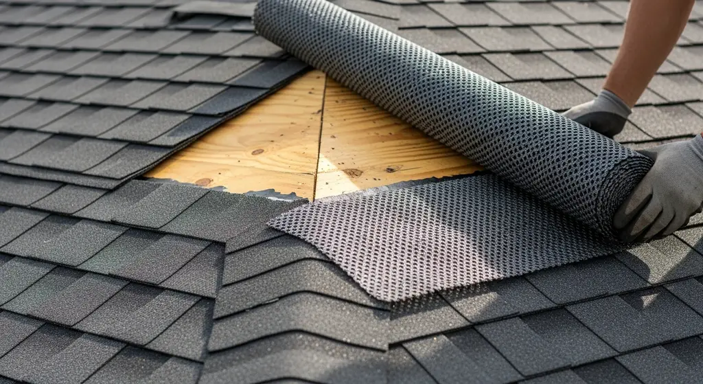 Ridge vent installation on a residential roof for improved ventilation