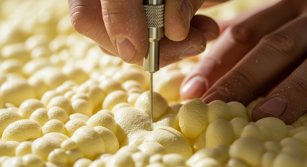 Measuring spray foam thickness with a gauge