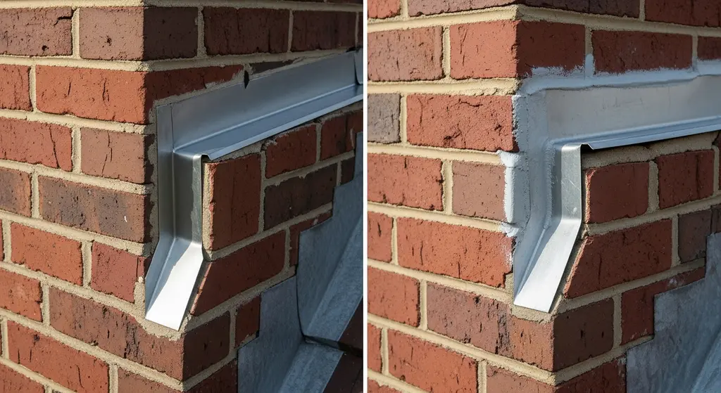 Comparison of reglet-cut vs surface-mounted chimney flashing