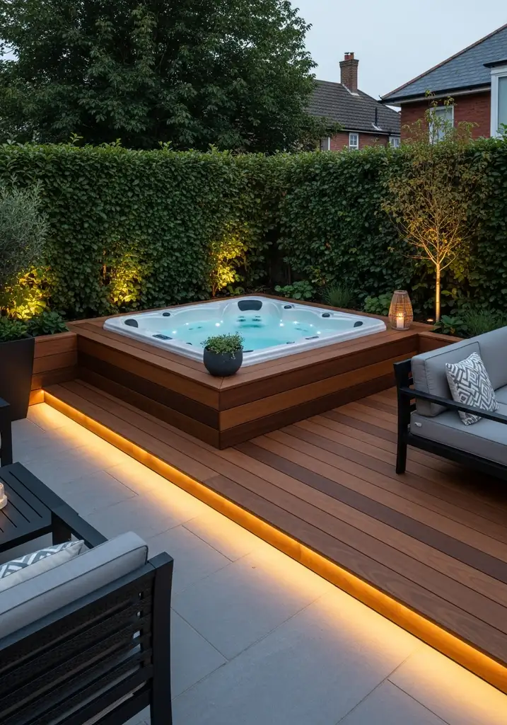 Private outdoor spa and hot tub sanctuary.