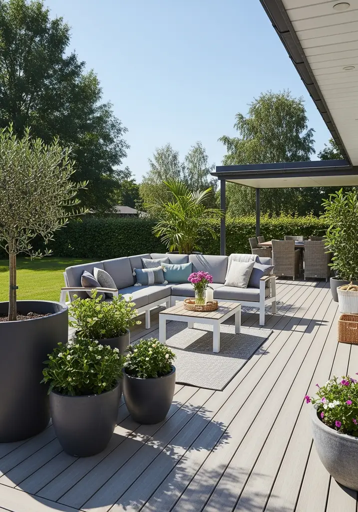 Relaxing deck retreat with comfortable outdoor furniture